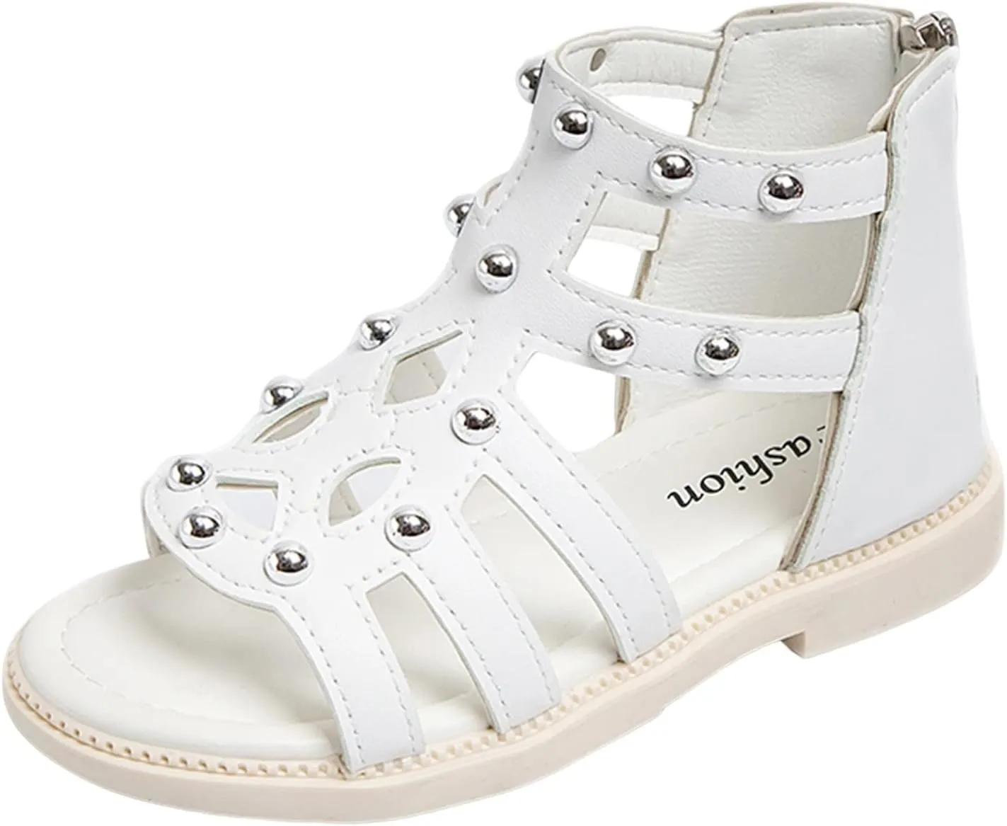 Toddler Girls Flat High Top Sandals Open Toe Rubber Soft Sole Non Slip Outdoor Casual Roman Shoes for Big Kids