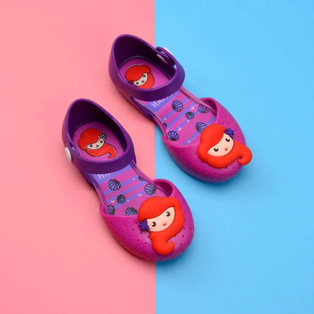 Toddler Infant Kids Baby Girls Cartoon Casual Princess Cute Jelly Shoes Sandals Girls Water Shoes