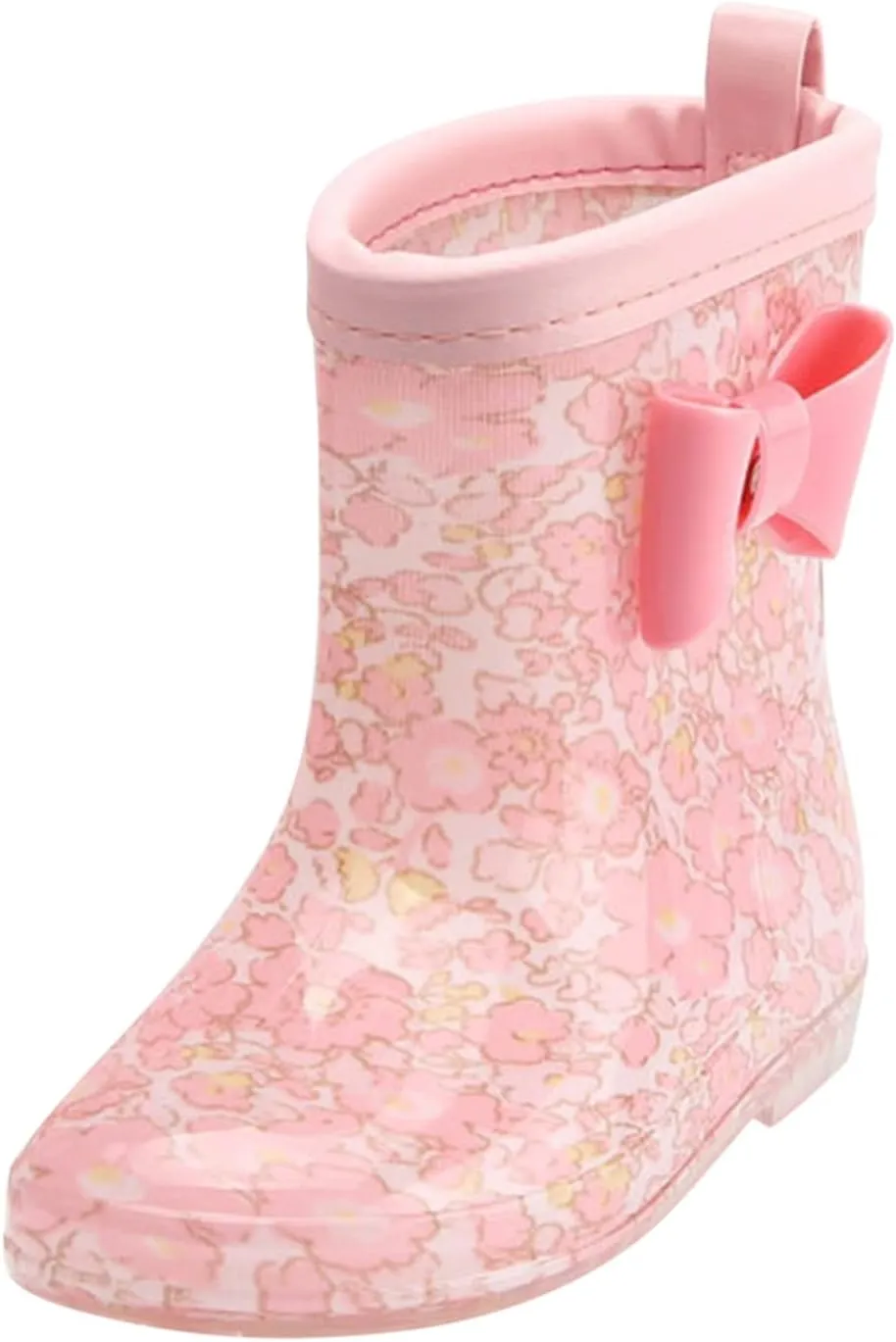 Toddler Kids Waterproof Rain Boots Cartoon Bowknot Infant Boys Girls PVC Rain Boots Boots for Big Kid (Red, 6-7 Years)