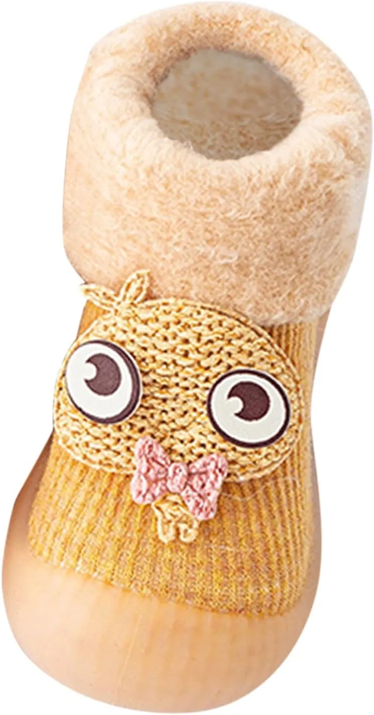 Toddler Sock Shoes,Kids Baby Boys Girls Warm Socks Shoes Knit Soft Solid Toddler Stocking Rubber Baby Slipper