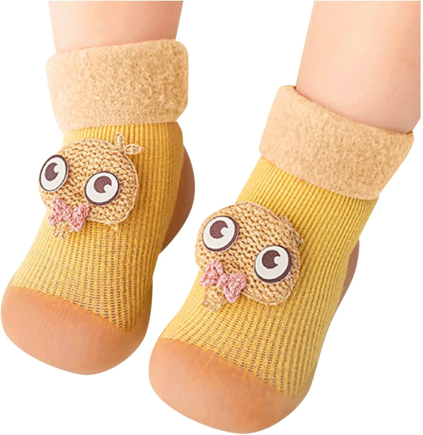 Toddler Sock Shoes,Kids Baby Boys Girls Warm Socks Shoes Knit Soft Solid Toddler Stocking Rubber Baby Slipper