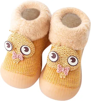 Toddler Sock Shoes,Kids Baby Boys Girls Warm Socks Shoes Knit Soft Solid Toddler Stocking Rubber Baby Slipper