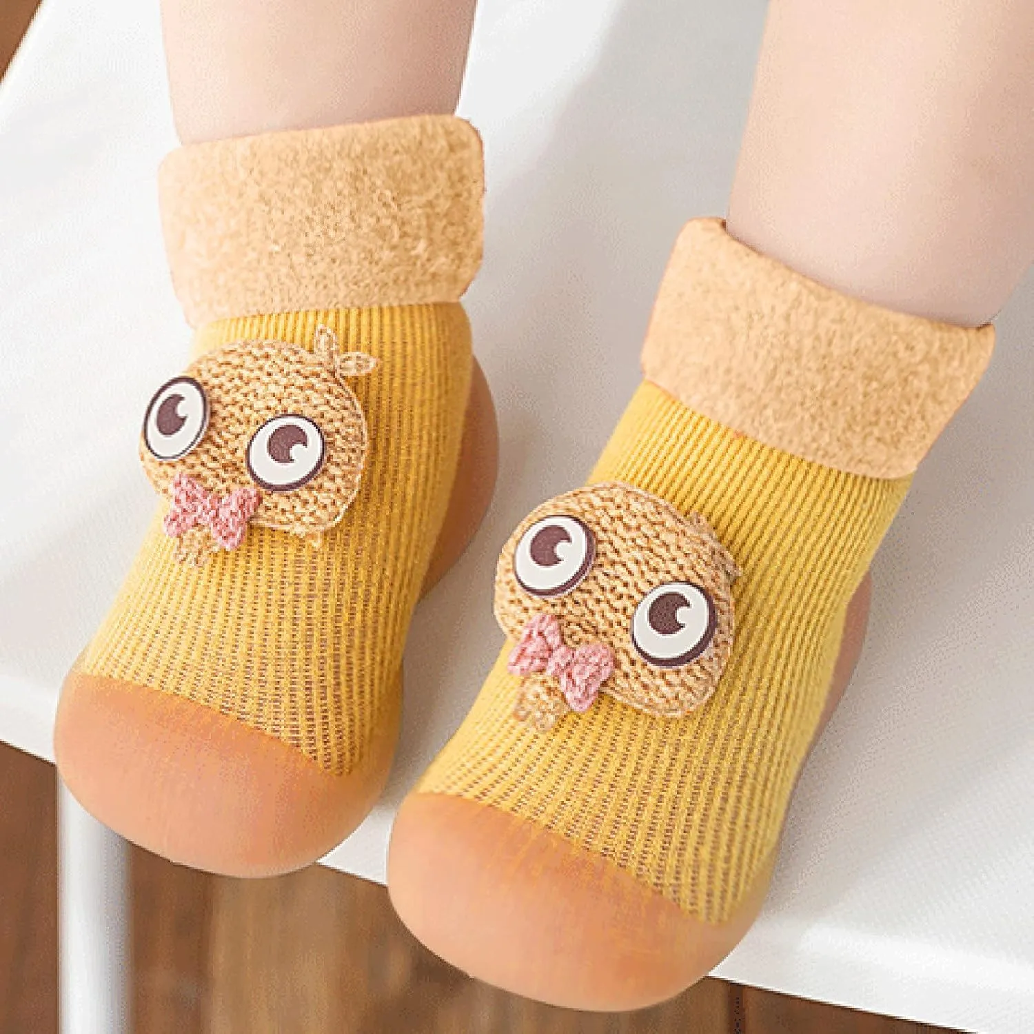 Toddler Sock Shoes,Kids Baby Boys Girls Warm Socks Shoes Knit Soft Solid Toddler Stocking Rubber Baby Slipper