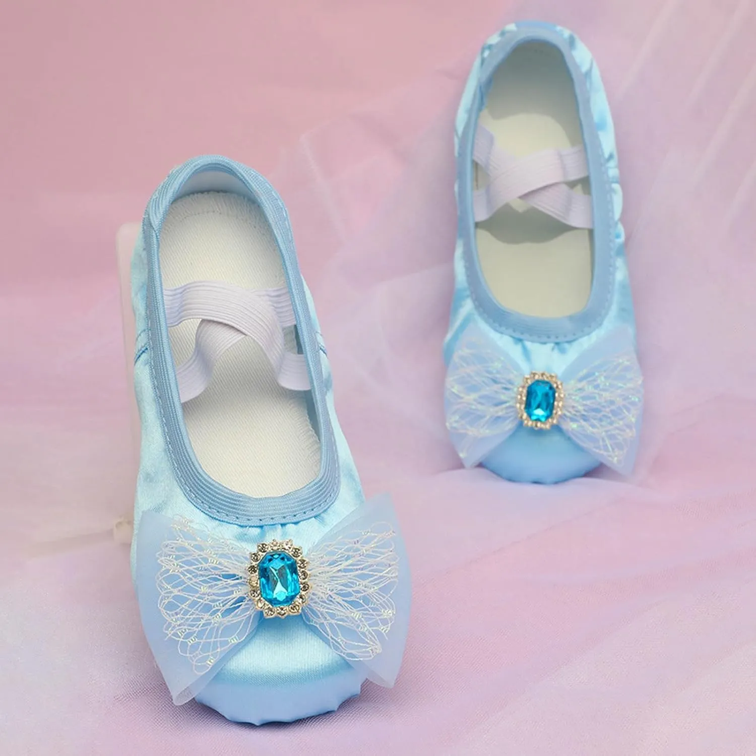 Toddler/Kid Girls Dress Shoes Dance Slippers Practice Shoes Flats Lightweight Ballet Flower Mary Jane Princess Shoes