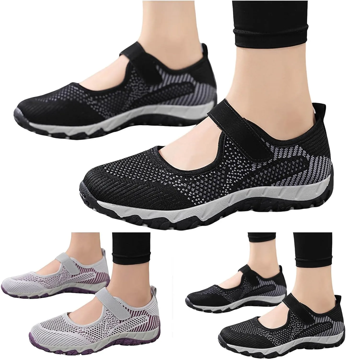 Womens Walking Shoes Slip on Memory Foam Non Slip Comfortable Running Shoes Breathable Gym Workout Shoes Fashion Lace Up Sneakers